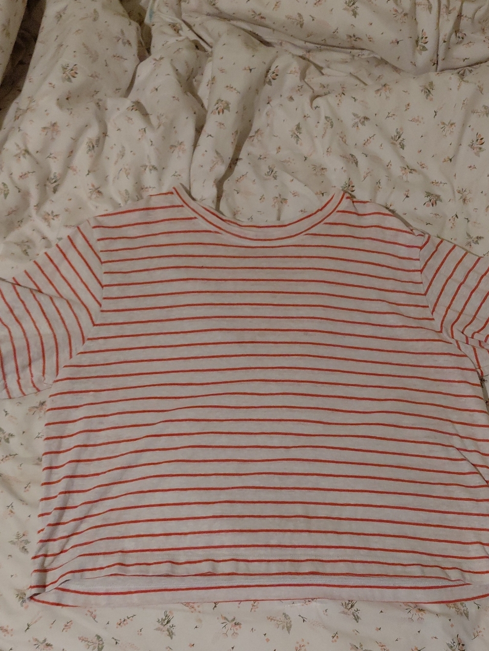 Universal Thread White Tee with Red Stripes - Short Sleeve